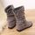 Femmes Femmes Low Wedge Buckle Biker Cheville Garn