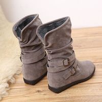 BOTTINE Femmes Femmes Low Wedge Buckle Biker Cheville Garn BOTTINE Femmes Femmes Low Wedge Buckle Biker Cheville Garn