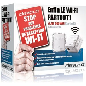 devolo 9084 dLAN 500 WiFi, Prise réseau CPL Wi-Fi 500 Mbit/s, 2 ports Fast Ethernet, Kit de démarrage (x2)