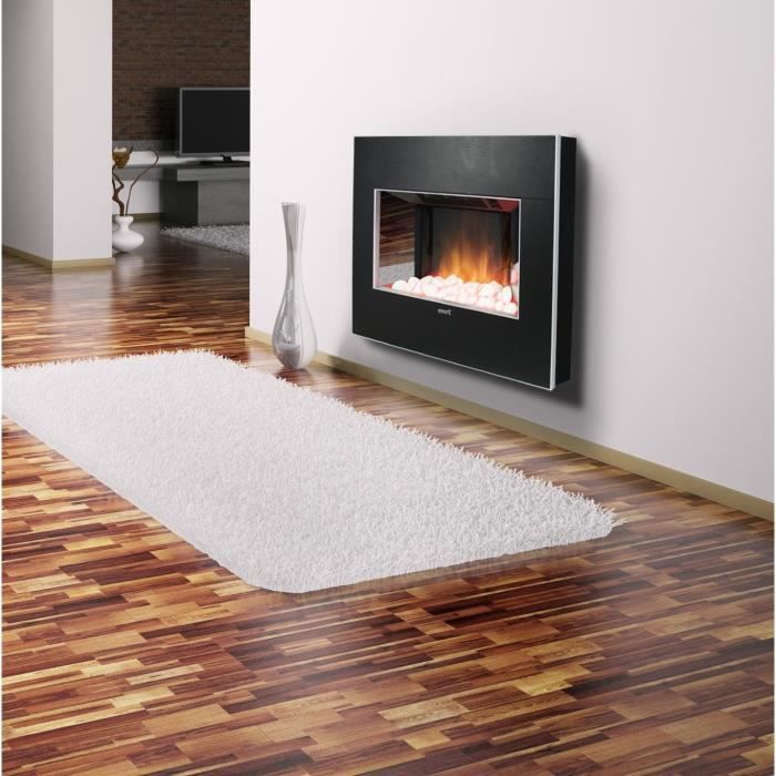 EWT Cheminée électrique Optiflame LEATHER 14 W - 2000 W noir et argent