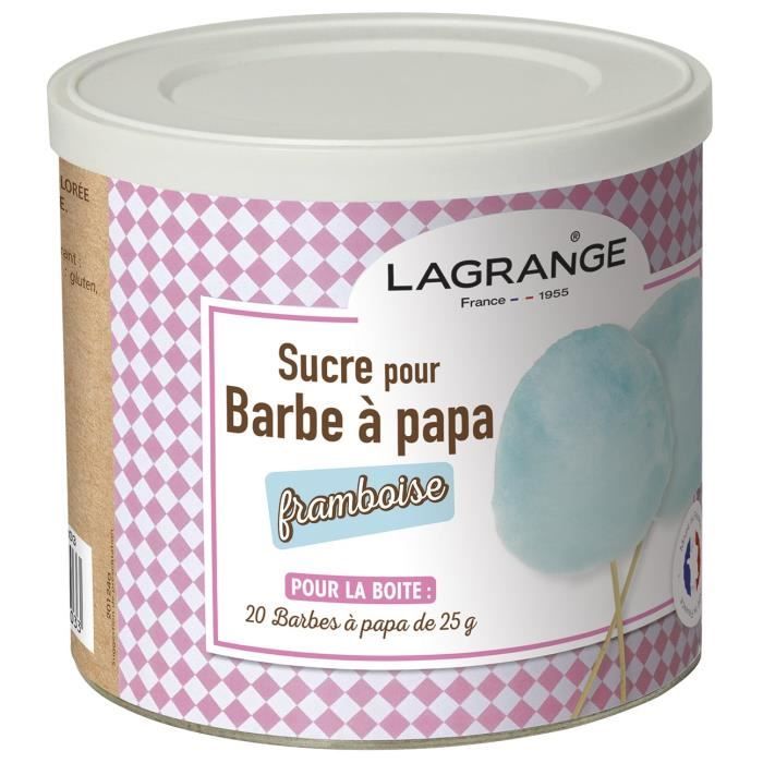 LAGRANGE 380008 Boîte de sucre à barbe à papa 500 g - Framboise