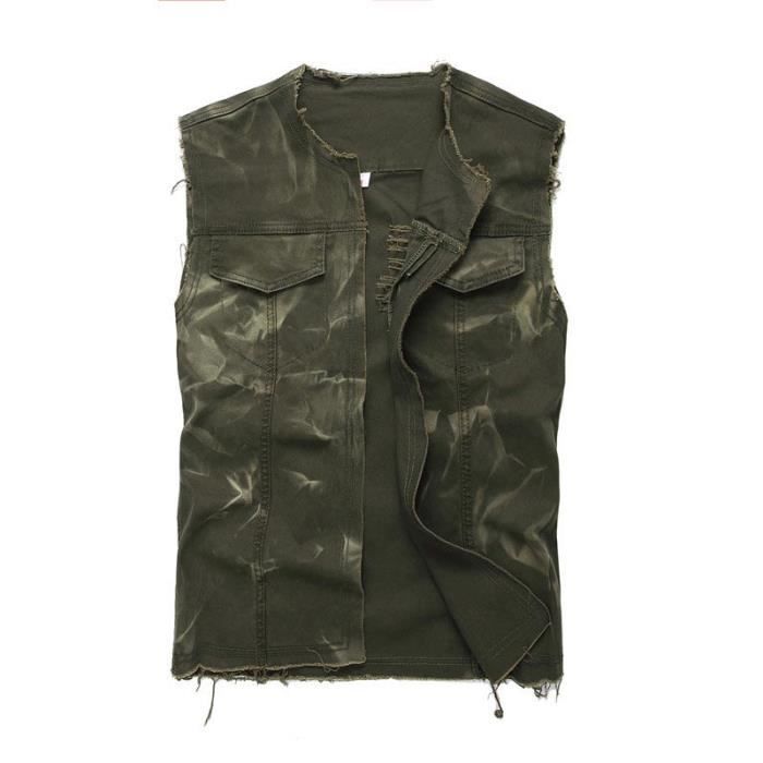 Manches Style Fashion Homme Sans Jeans En Gilet Veste Moto qf4SS8