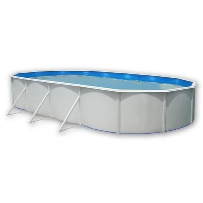 MAGNUM Piscine ovale en acier avec tapis 730x366x132cm