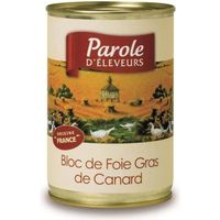 FOIE GRAS PAROLE D'ELEVEURS Bloc de Foie Gras de Canard 400g FOIE GRAS PAROLE D'ELEVEURS Bloc de Foie Gras de Canard 400g