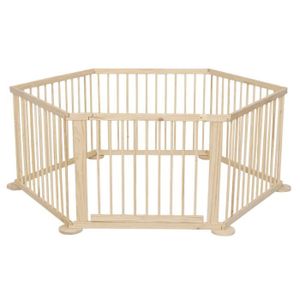 Monsieur Bebe Barriere De Securite Et Parc Bebe Beige Norme En 6 Cotes 5 28m 4 6 Ou 8 Cotes En Bois