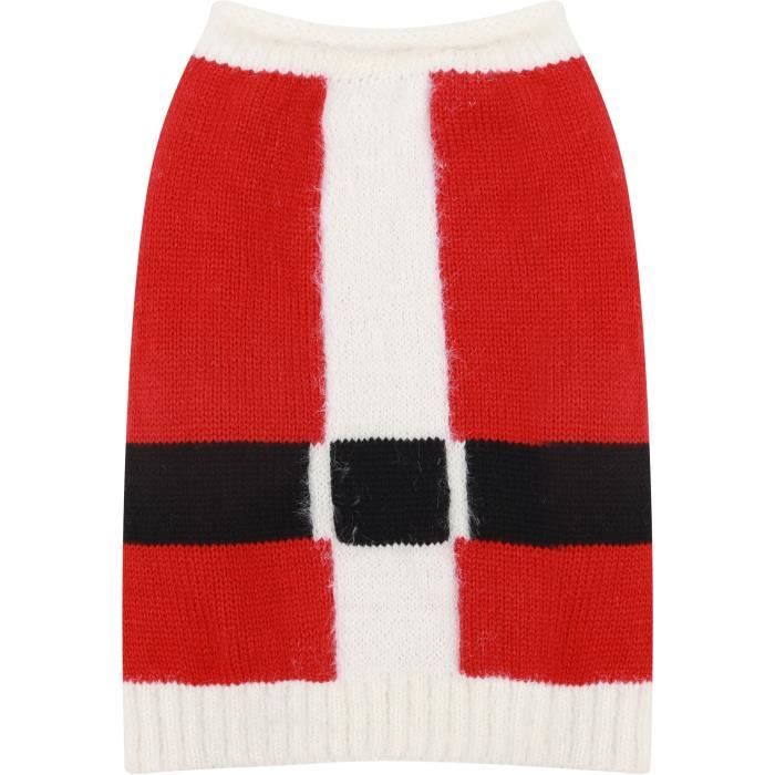 MERRY CHRISTMAS Pull de Noël pour Chien Habit Père Noël Rouge