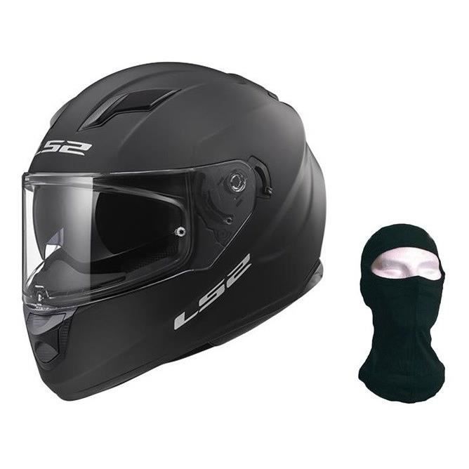 LS2 Casque Intégral Stream Noir Mat + Cagoule