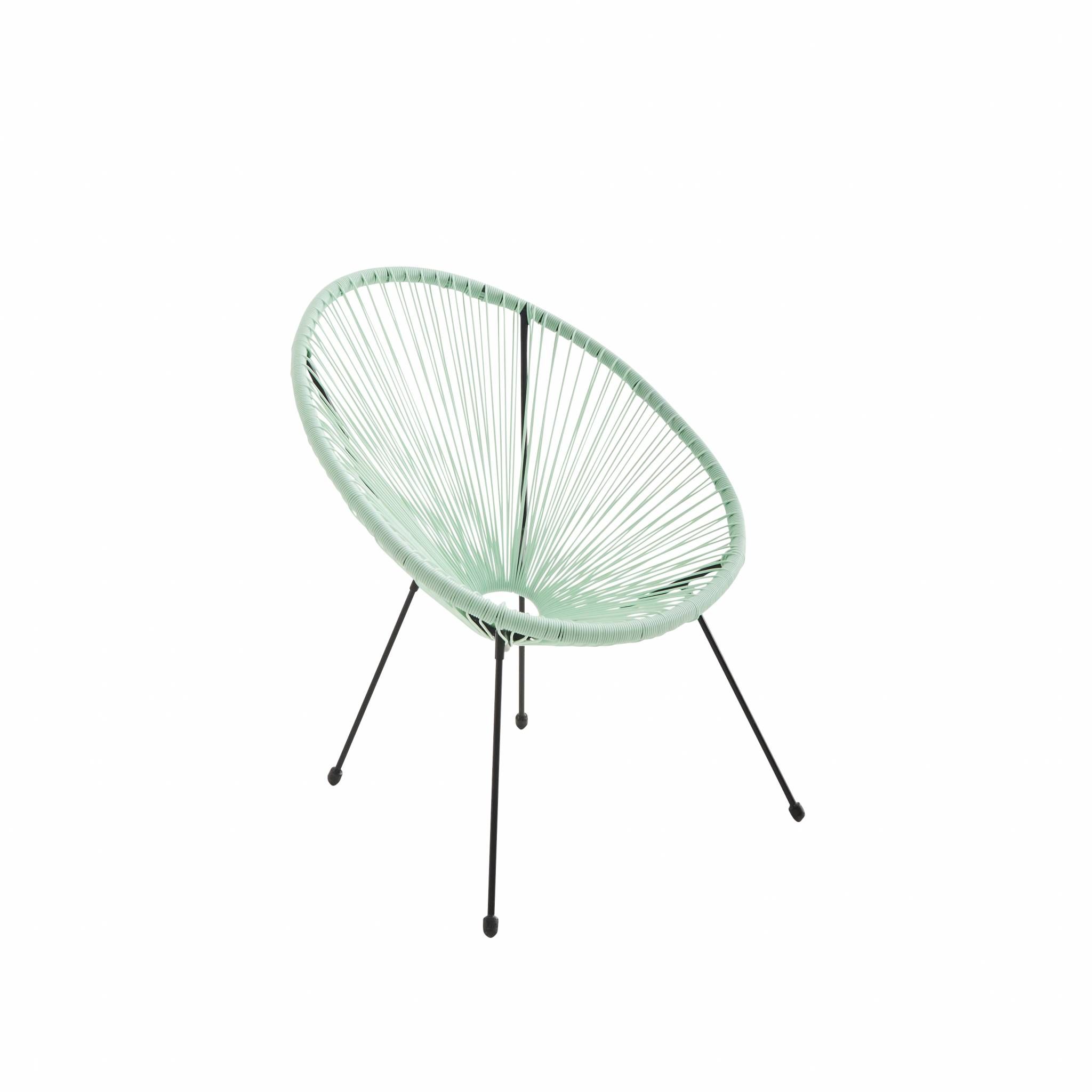 fauteuil acapulco forme d'oeuf - vert d'eau - fauteuil 4 pieds