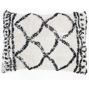 COUSSIN Coussin berbère Losange - 30 x 50 cm - Blanc natur