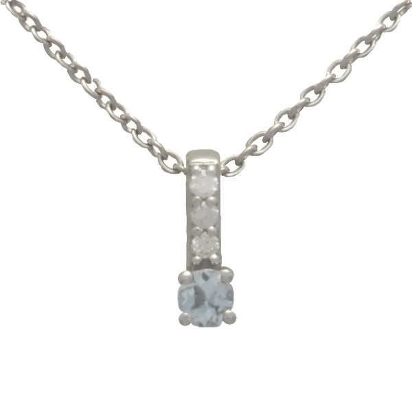 MONTE CARLO STAR Collier Or blanc 375° et pendentif Topaze bleue et Diamants