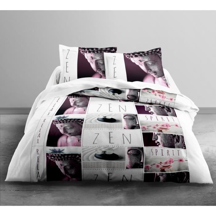 TODAY Parure de couette Only SPIRIT - 1 housse de couette 220x240 cm + 2 2 taies d'oreillers 63x63 cm blanc