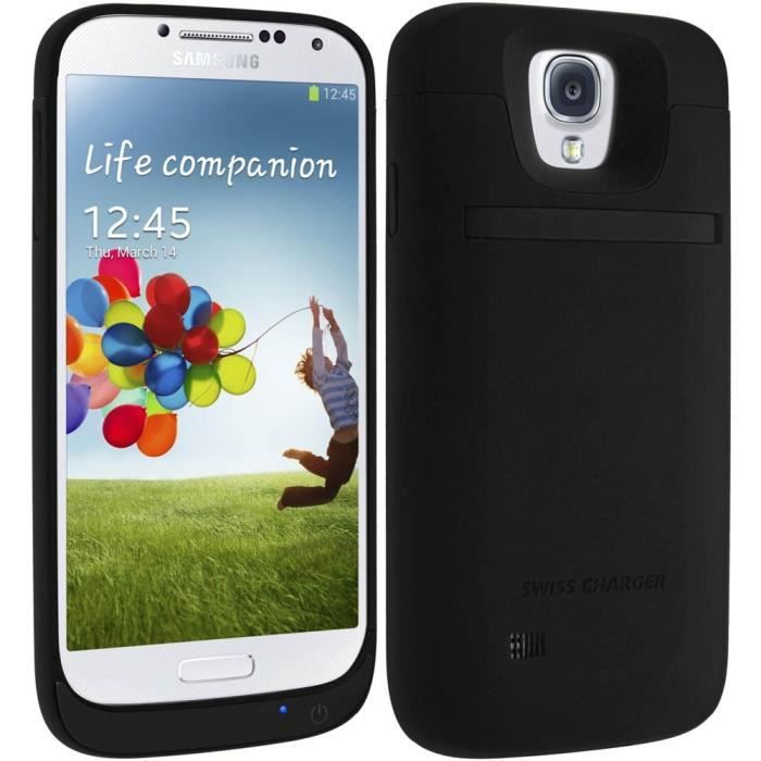 Swiss Charger Coque batterie pour Samsung Galaxy S4 2600 mAh Noir