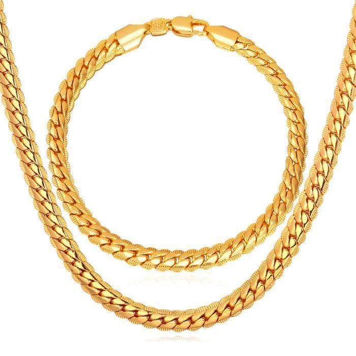 Parure bijoux Femme ou Homme Serpent Doré