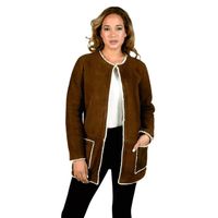 VESTE FLY couleur marron foncée Veste 3/4 mouton col ro VESTE FLY couleur marron foncée Veste 3/4 mouton col ro