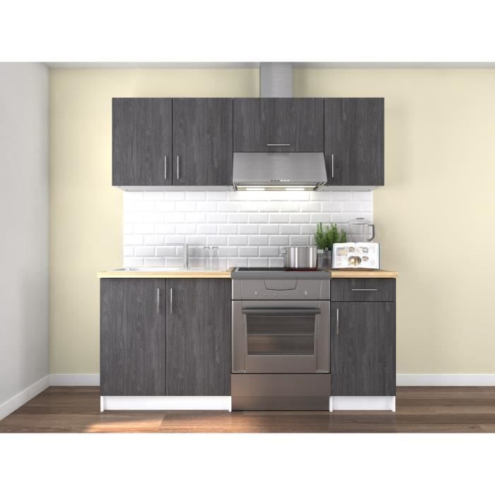 OBI Cuisine complète L 180 cm - Décor teck marine mat