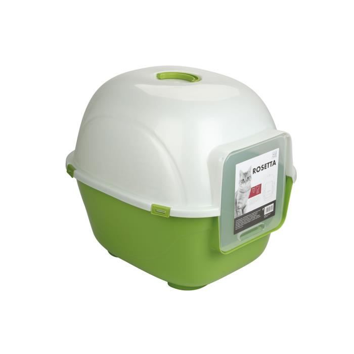 MPETS Maison de toilette Rosetta - Pour chat - 50x42,4x44,5 cm - Verte