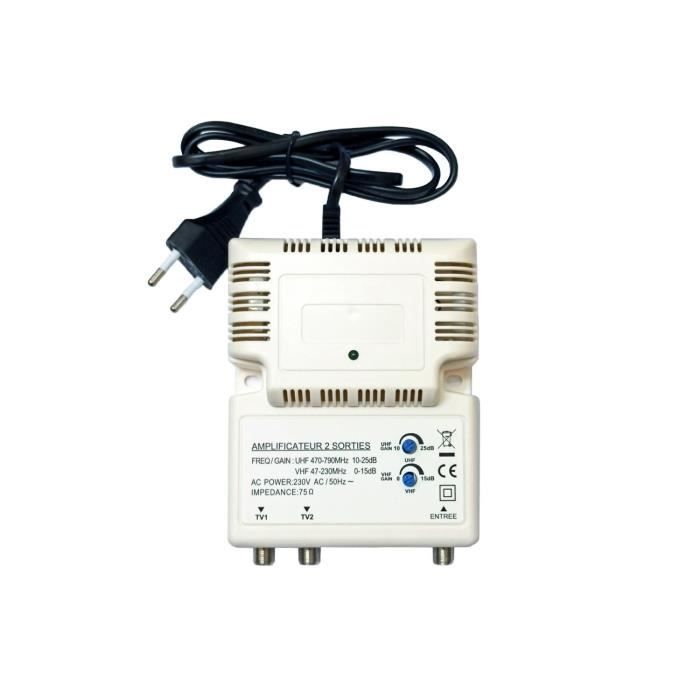 OPTEX 051008 Amplificateur intérieur blindé 2 sorties - Noir