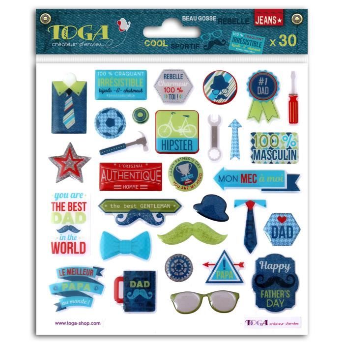 TOGA 30 Stickers Epoxy 100% Masculin