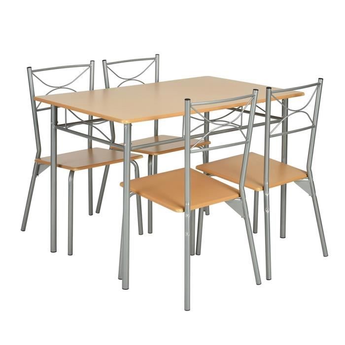 Et Chaises En Pied 4 À Furniturer Bois Métal De Manger Table Cuisine rBedxoC