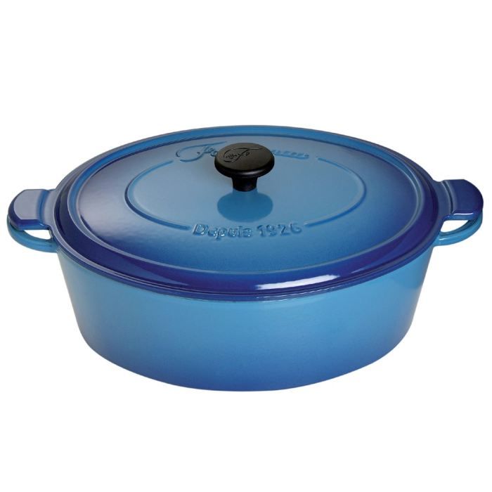 FONTIGNAC Cocotte main libre 35 cm bleue flammé   Achat / Vente