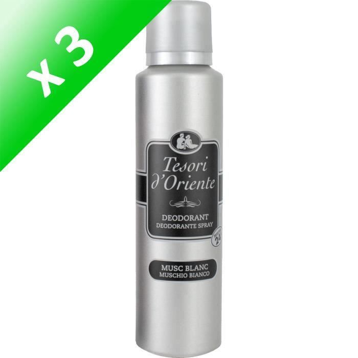 TESORI D'ORIENTE Déodorant Musc Blanc 150ml (Lot de 3)