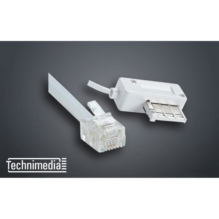 TECHNIMEDIA 9139TM08 Câble RJ11 M / Prise \