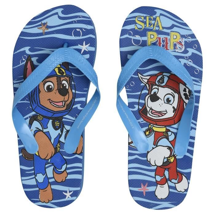 PAT PATROUILLE - Tongs Bleues Sérigraphiées - Enfant Garçon