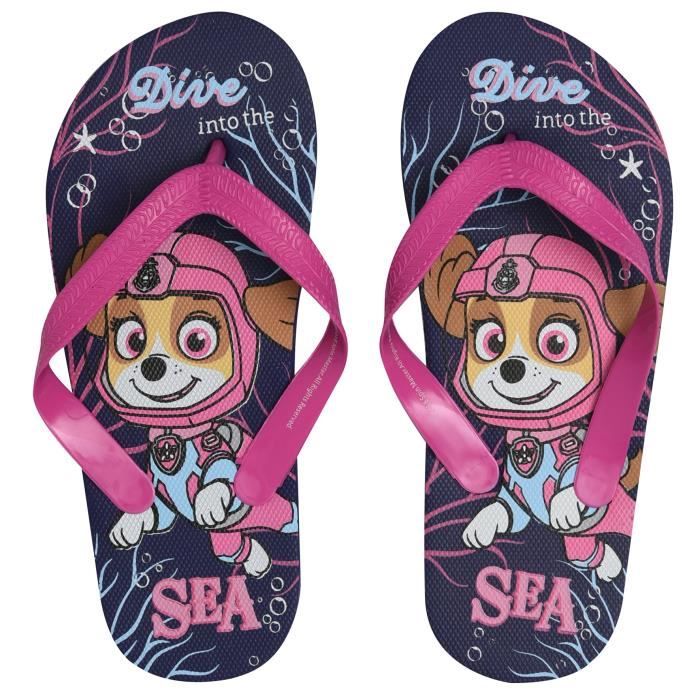 PAT PATROUILLE - Tongs Rose Sérigraphiées - Enfant Fille