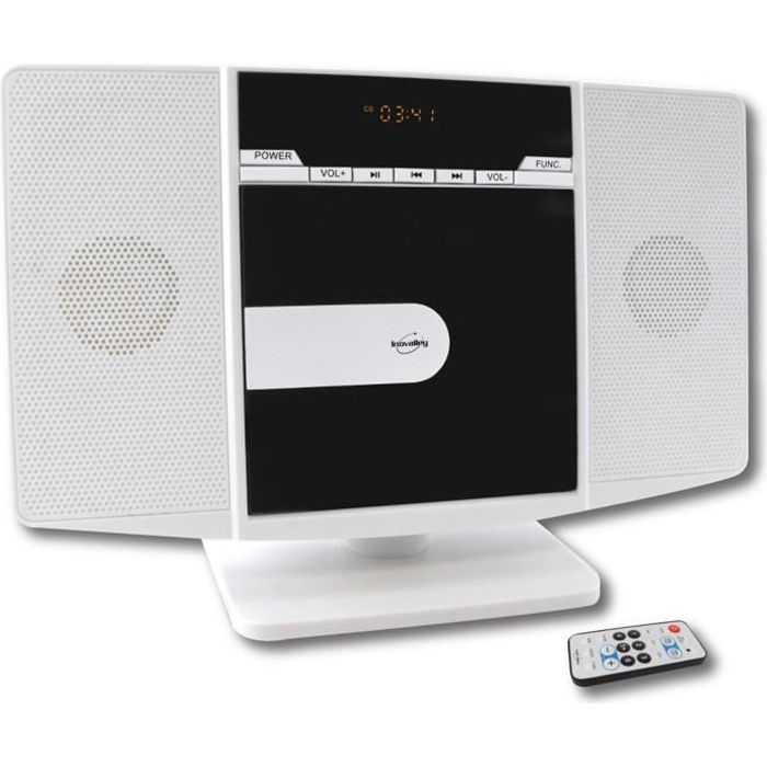 INOVALLEY CH08-W Chaîne Hifi verticale - Lecteur CD / FM - Blanc