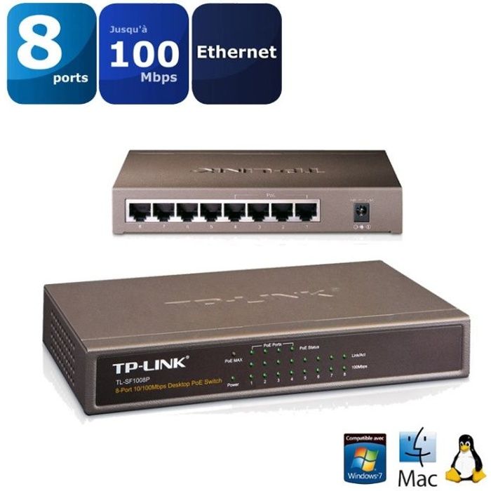 TPLink Switch 8 ports 10/100 Mbps   Achat / Vente SWITCH   HUB