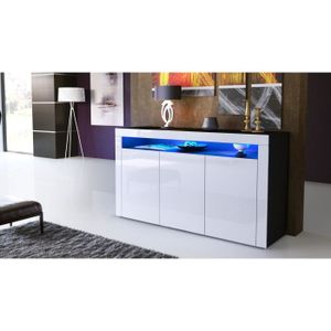 Buffet noir et blanc laque led - Achat / Vente pas cher Buffet noir et blanc laque led - Achat / Vente pas cher