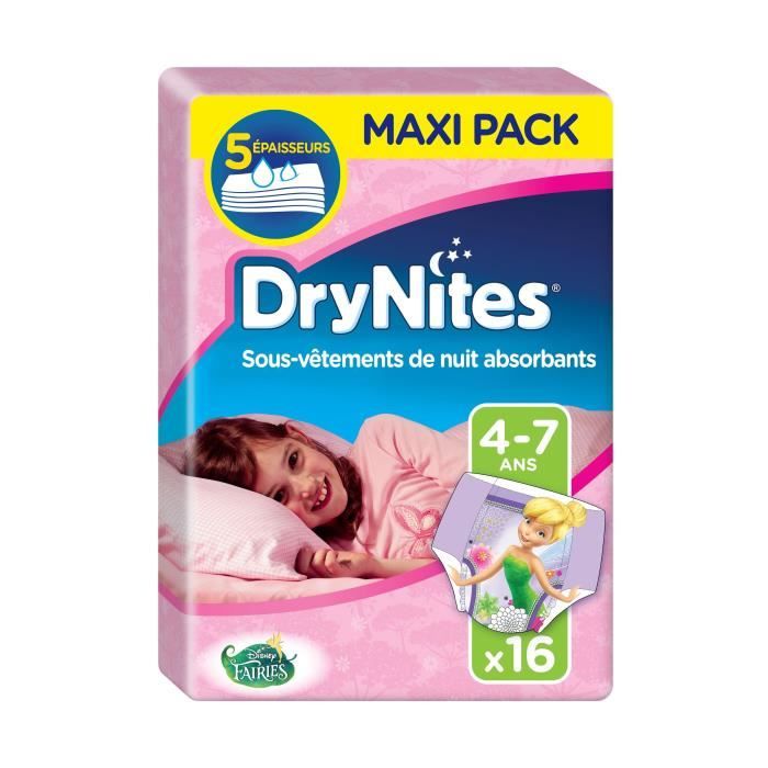 DryNites Culottes de nuit filles 4 - 7 ans