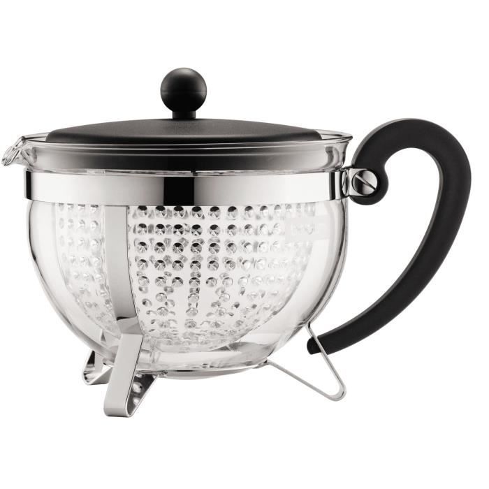 BODUM CHAMBORD Théière filtre en acrylique 1.3 l Noir