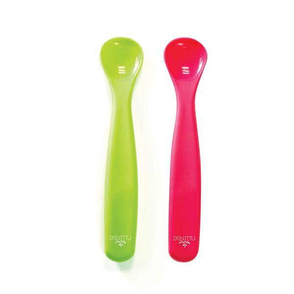 Set 3 Cuillères Bébé Nuby - Silicone - 6+ Mois - Auto-alimentation Facile - Lave-vaisselle Safe