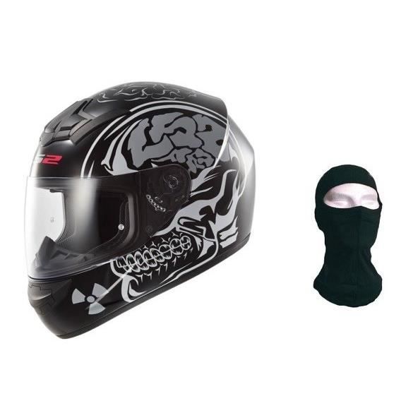 LS2 Casque Intégral Rookie X Ray + Cagoule - Noir Gris Mat