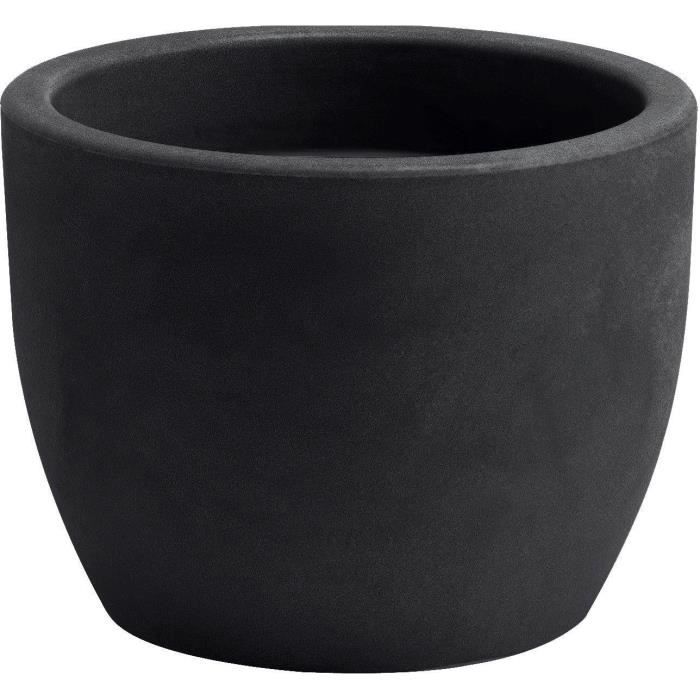 NICOLI Cache pot, utilisable comme pot Hera 50 P - 50 x 38 cm - Gris anthracite