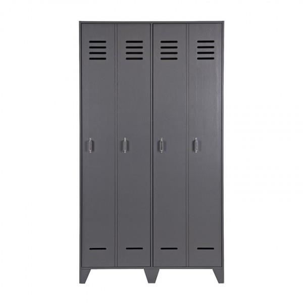 Armoire enfant casier 2 portes en pin massif gris foncé - Achat ... Armoire enfant casier 2 portes en pin massif gris foncé - Achat ...