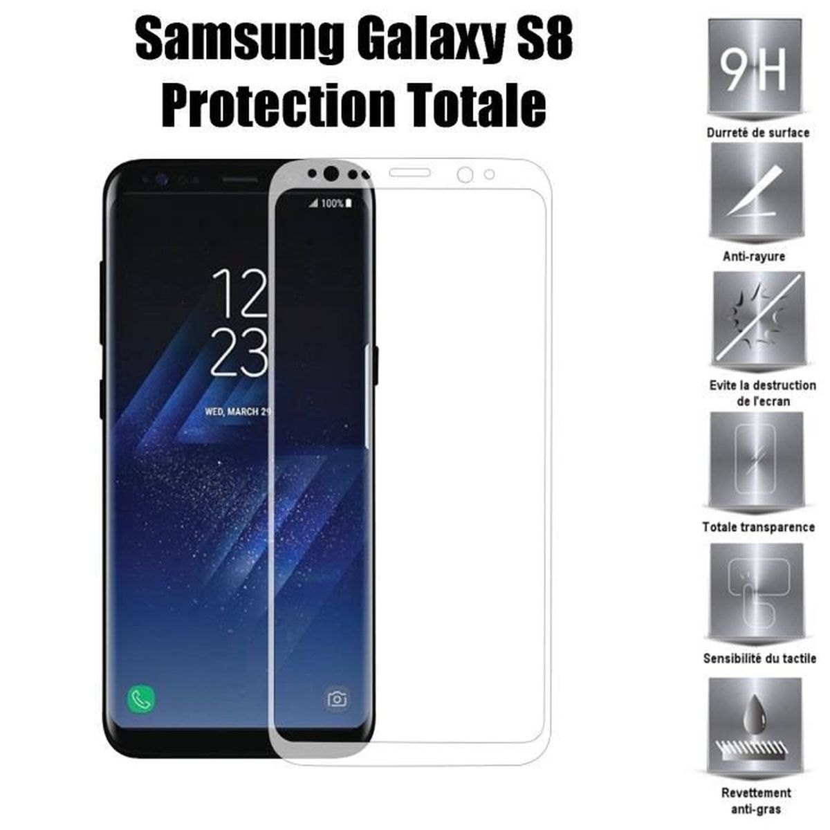 Samsung Galaxy S8 Vitre protection integrale d ecran en