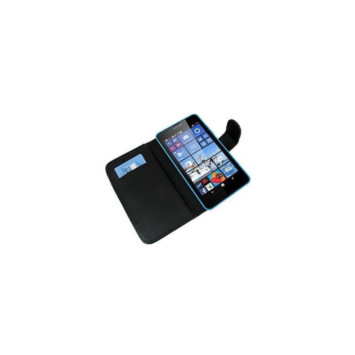 EMITEL Etui Housse Stand Portefeuille + Stylet + 3 Films Lumia 640