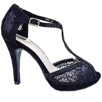 SANDALE - NU-PIEDS Sandales a talon haut femme chaussure dentelle ope SANDALE - NU-PIEDS Sandales a talon haut femme chaussure dentelle ope