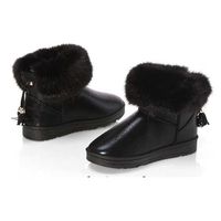 BOTTE bottes noires brillantes à frange de longueur c... BOTTE bottes noires brillantes à frange de longueur c...