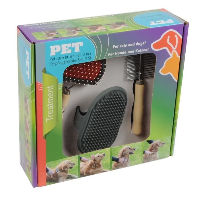 Jeu de brosse de chien 3 pièces