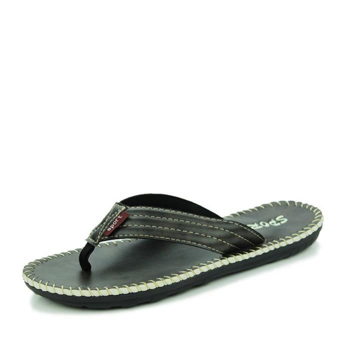 2017 Qualité Grande Taille Supérieure De Marron Tongs Plein Homme Air noir Noir Marron Plage 5HBwUfq