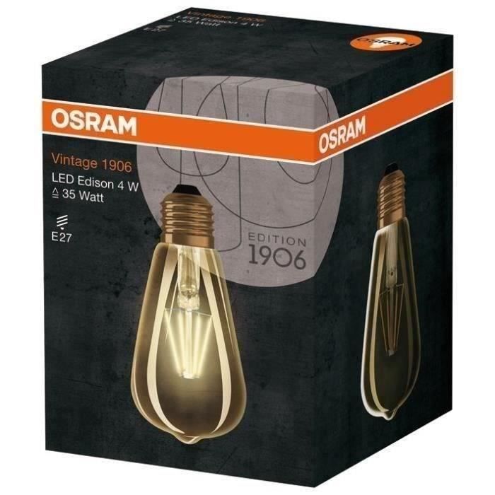 Ampoule Filament Edison Ø6 Osram E27 Lumens Led 2400k 4w34w 410 4cm sdtChQr