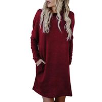 ROBE Womens Fashion Long Sleeve lâche longue robe pull ROBE Womens Fashion Long Sleeve lâche longue robe pull