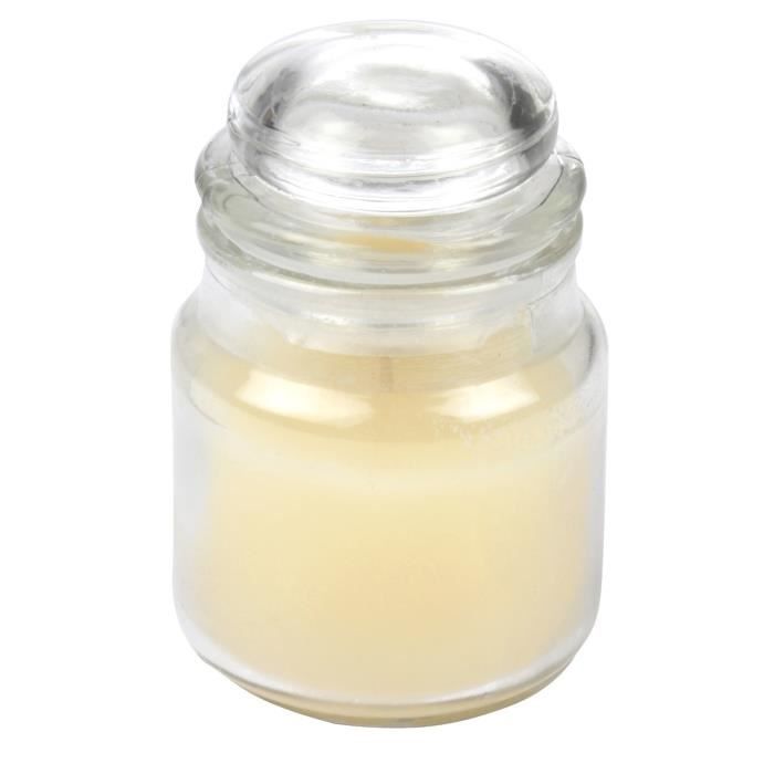 Bougie parfumée en bocal - Ø 6 x H 9 cm - Parfum : vanille