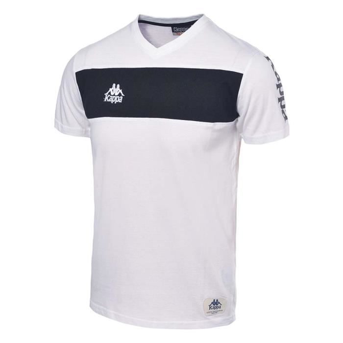 KAPPA T-shirt Crosia - Homme - Blanc et noir