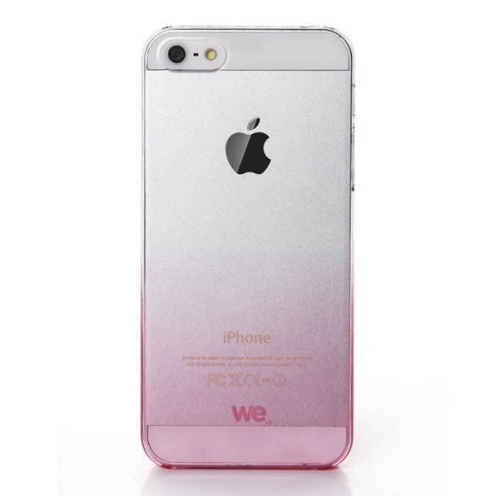 WE Coque rigide pour iphone 5 et 5s - Transparente - Dégradé de rose