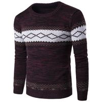PULL Pullover Homme Couleur Patchwork Slim Fit Manche PULL Pullover Homme Couleur Patchwork Slim Fit Manche