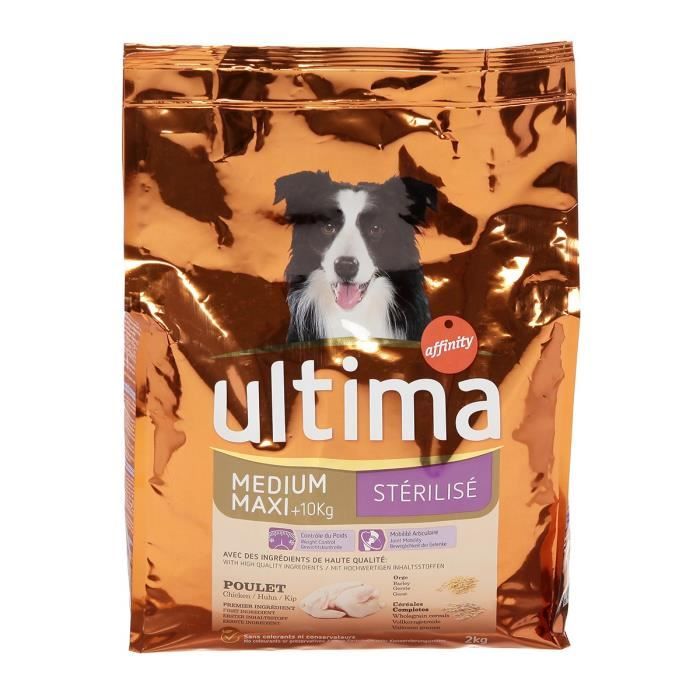 ULTIMA Croquettes pour chien Médium Maxi Stérilisé - 2 kg